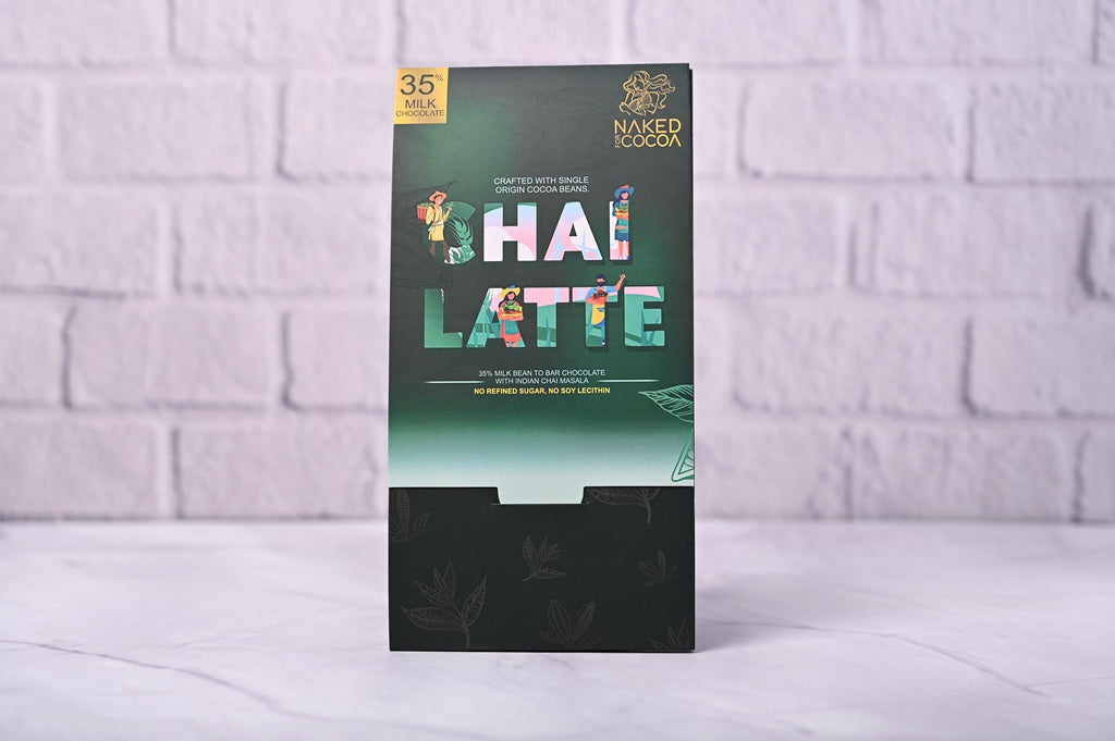 Chai Latte 35% milk bean to bar chocolate - 80 Gram (Pack of 2)